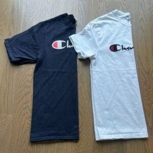 Men’s Champion Shirt White and blue size medium bundle. 2. H